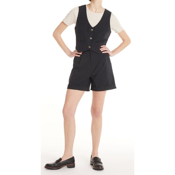 Madden NYC Womens Juniors Suiting Vest Black Beauty Size L (11-13) - Picture 3 of 6